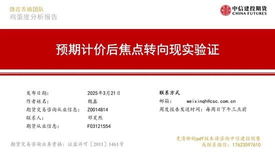 【鸡蛋周报】预期计价后焦点转向现实验证