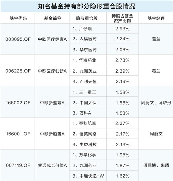 知名基金经理隐形重仓股曝光 科技板块成布局主战场