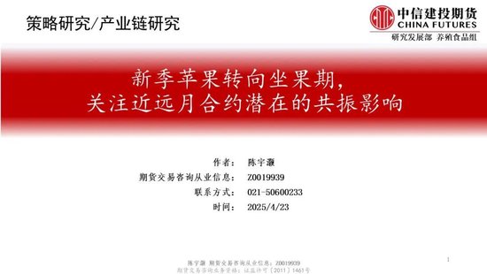 【建投苹果专题】新季苹果转向坐果期，关注近远月合约潜在的共振影响