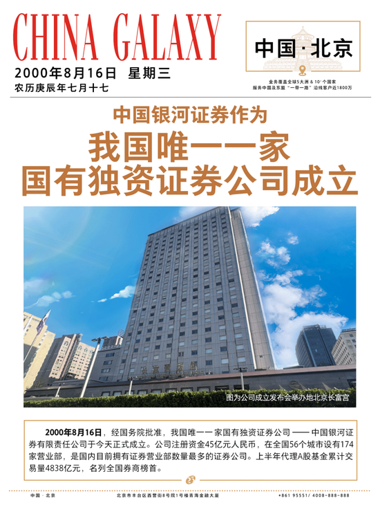 今天，25岁了！祝中国银河证券生日快乐！12张海报回顾“中国银河证券发展里程碑”