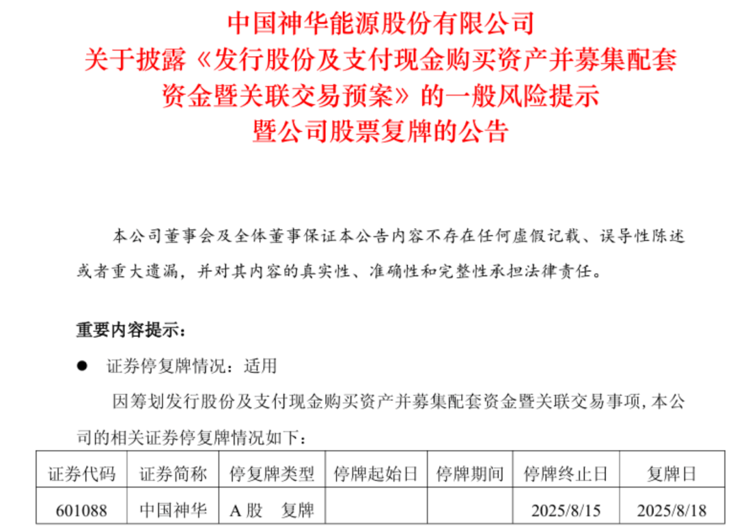 7000亿央企巨头重组中国神华大并购：一口气购入13家公司